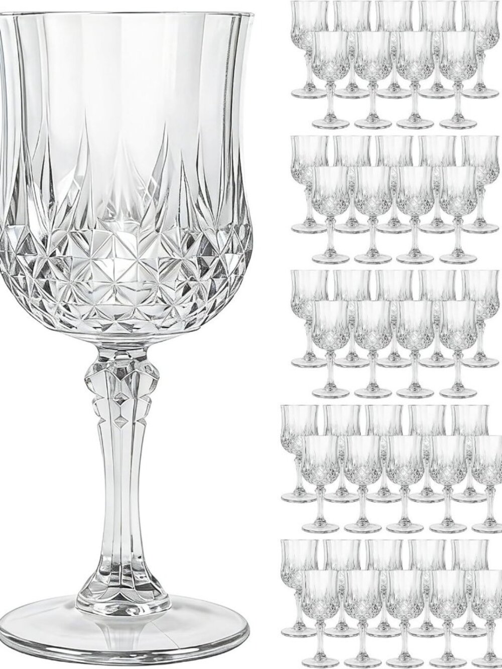 48PCS Unbreakable Clear Acrylic Wine Glasses - 7oz Durable Goblets for Parties